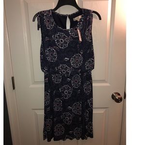 LOFT Dress Navy Blue Sz Med